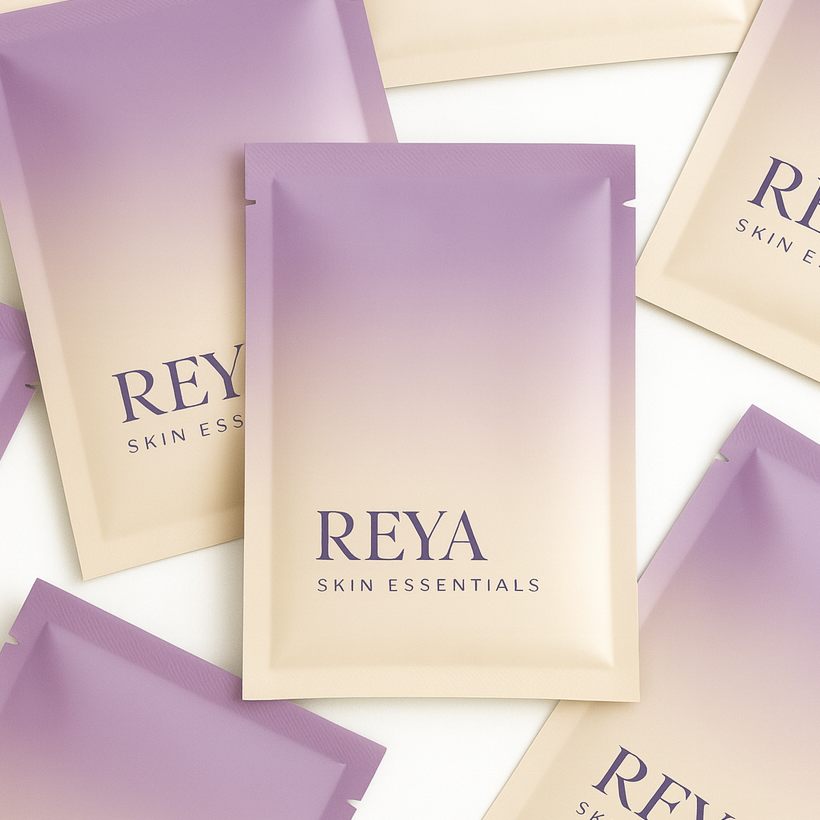 REYA Skin Essentials daily inner skincare supplement sachets — ceramides, collagen, tremella, hyaluronic acid, vitamin C